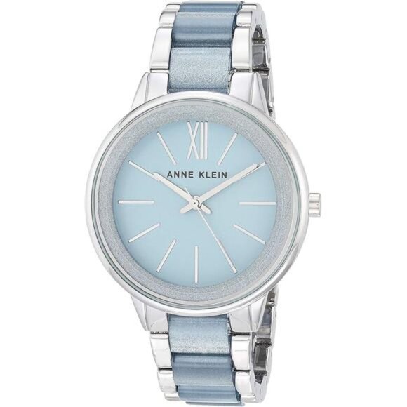 Women's Resin Bracelet Watch Light Blue/Silver - Picture 1 of 3